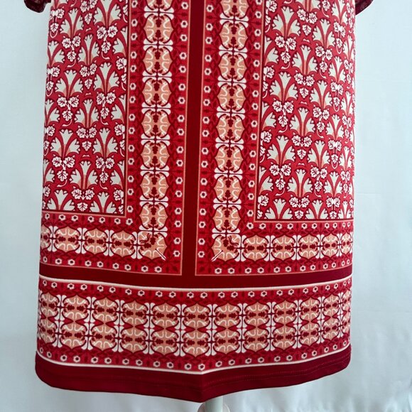 Max Studio Boho Red Floral Shift Dress – Women's Small - Picture 3 of 10